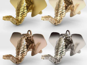 elephant head pendant 3D Print Model