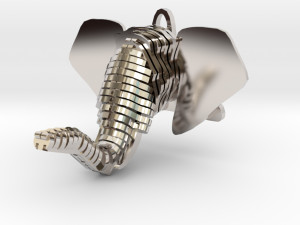elephant head pendant Model do druku 3D