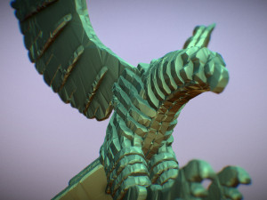 sliced hawk desktoy 3D 프린트 모델