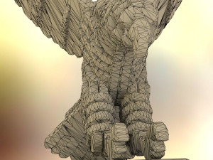 sliced hawk desktoy 3D 프린트 모델
