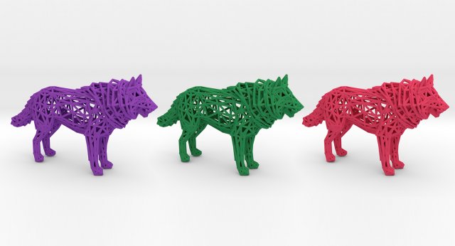 white wolf standing 3Dプリントモデル .c4d .max .obj .3ds .fbx .stl .blend 