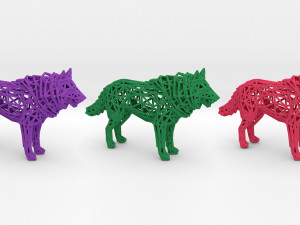 white wolf standing 3D Print Model