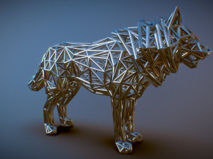 white wolf standing 3Dプリントモデル
