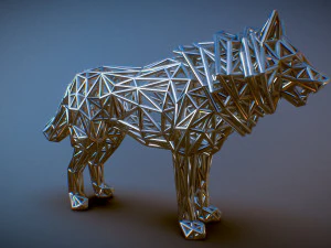 white wolf standing 3D Print Model