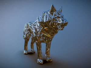 white wolf standing 3D Print Model
