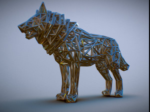 white wolf standing 3Dプリントモデル