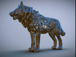 white wolf standing 3D Print Model
