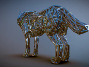 white wolf standing 3D Print Model