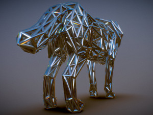 white wolf standing 3Dプリントモデル