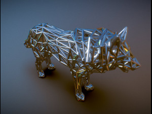 white wolf standing 3Dプリントモデル