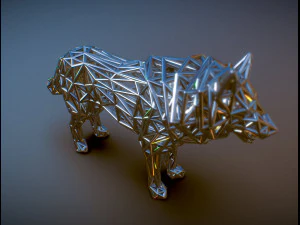 white wolf standing 3D Print Model
