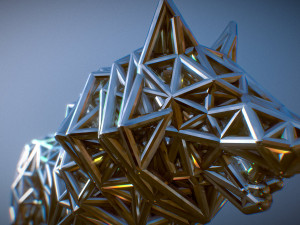 white wolf standing 3Dプリントモデル