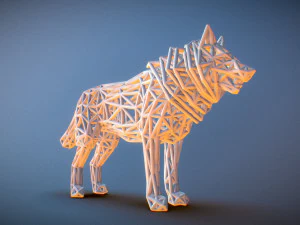 white wolf standing 3D Print Model