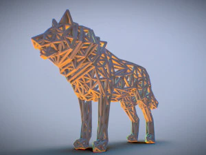 white wolf standing 3D Print Model