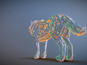 white wolf standing 3D Print Model