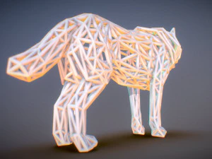 white wolf standing 3D Print Model