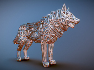 white wolf standing 3Dプリントモデル