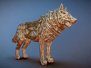 white wolf standing 3Dプリントモデル