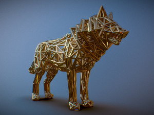 white wolf standing 3Dプリントモデル