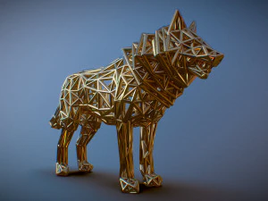 white wolf standing 3D Print Model