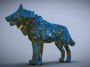 white wolf standing 3Dプリントモデル