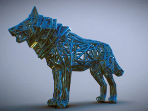 white wolf standing 3D Print Model