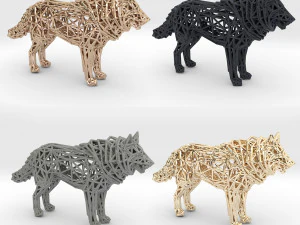 white wolf standing 3D Print Model