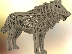 white wolf standing 3D Print Model