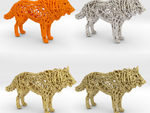 white wolf standing 3Dプリントモデル