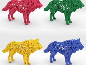 white wolf standing 3D Print Model