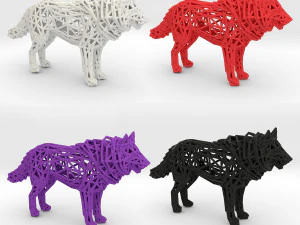 white wolf standing 3D Print Model