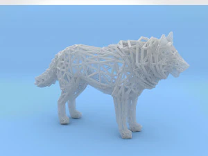 white wolf standing 3D Print Model