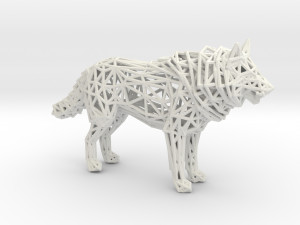 white wolf standing 3Dプリントモデル