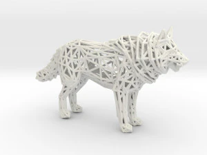 white wolf standing 3D Print Model