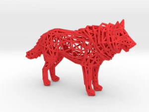 white wolf standing 3D Print Model