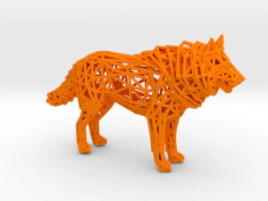 white wolf standing 3D Print Model
