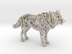 white wolf standing 3Dプリントモデル