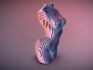 sliced female torso model 3D Print Model