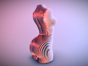 sliced female torso model 3D प्रिंट मॉडल