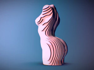 sliced female torso model 3D Print Model