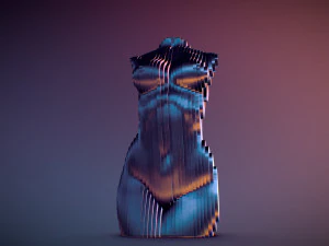sliced female torso model 3D Print Model