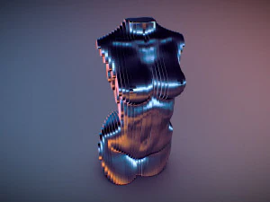 sliced female torso model 3D Print Model