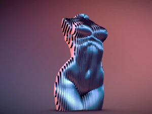 sliced female torso model 3D Print Model