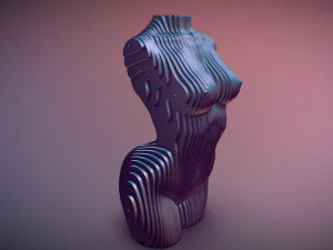 sliced female torso model 3D Print Model
