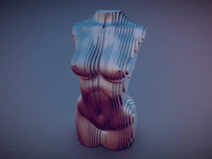 sliced female torso model 3D Print Model