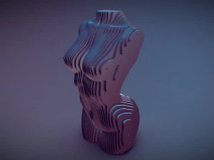 sliced female torso model 3D Print Model