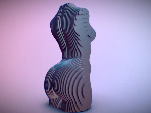 sliced female torso model 3D Print Model