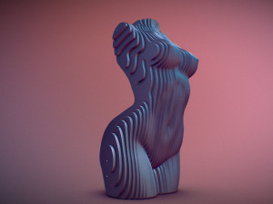 sliced female torso model 3D प्रिंट मॉडल
