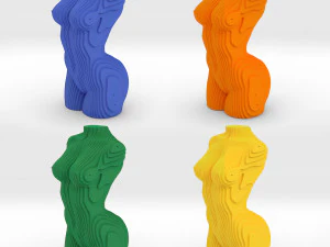 sliced female torso model 3D Print Model