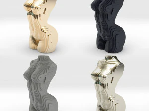 sliced female torso model 3D Print Model